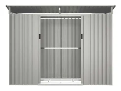 Abrigo De Jardim Em Aco Galvanizado Cinza 3,23 M - Folco