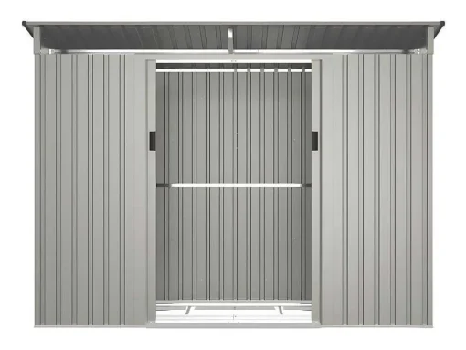 Abrigo De Jardim Em Aco Galvanizado Cinza 3,23 M - Folco