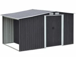 Abrigo De Jardim Em Aco Galvanizado Cinza 6 M - Lery