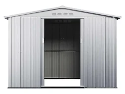 Abrigo De Jardim Em Aco Galvanizado Cinza De 4,91 M - Linus