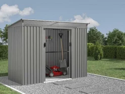 Abrigo De Jardim Em Aco Galvanizado Cinza 3,23 M - Folco