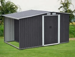 Abrigo De Jardim Em Aco Galvanizado Cinza 6 M - Lery