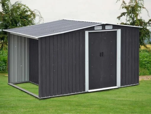 Abrigo De Jardim Em Aco Galvanizado Cinza 6 M - Lery