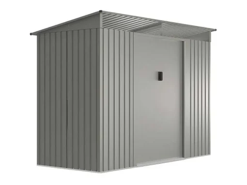 Abrigo De Jardim Em Aco Galvanizado Cinza 3,23 M - Folco