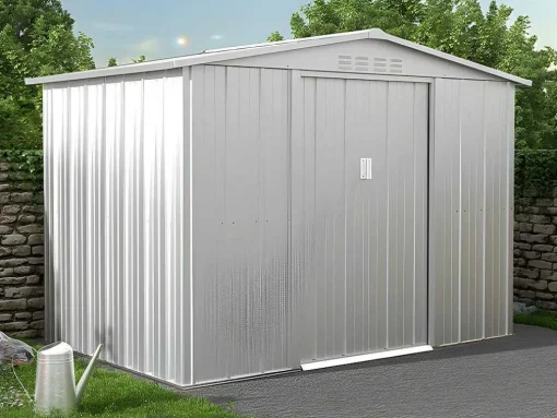 Abrigo De Jardim Em Aco Galvanizado Cinza De 4,91 M - Linus