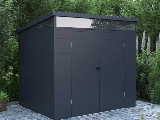 Abrigo De Jardim Em Resina Cinzento Antracite 4 M Com Soalho - Minaro