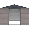 Abrigo De Jardim Metal Aco Galvanizado Efeito Madeira Cinza 13,12 M Adelmo