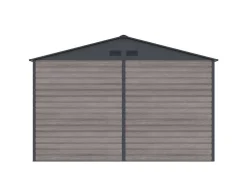 Abrigo De Jardim Metal Aco Galvanizado Efeito Madeira Cinza 13,12 M Adelmo