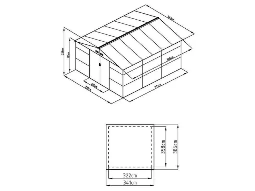 Abrigo De Jardim Metal Aco Galvanizado Efeito Madeira Cinza 13,12 M Adelmo