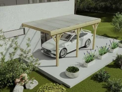 Abrigo Para Carro Individual Adossado Em Madeira Tratada Com Teto Em Pvc 1 Viatura 15 M - Helene