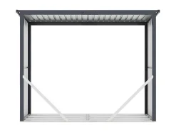 Abrigo Para Lenha Em Aco Galvanizado Efeito Madeira 4,9 Esteres De 4,1 M3 Dimensoes C.242 X L.89 X A.190 Cm - Winwood