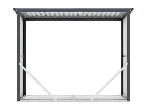 Abrigo Para Lenha Em Aco Galvanizado Efeito Madeira 4,9 Esteres De 4,1 M3 Dimensoes C.242 X L.89 X A.190 Cm - Winwood
