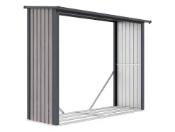 Abrigo Para Lenha Em Aco Galvanizado Efeito Madeira 4,9 Esteres De 4,1 M3 Dimensoes C.242 X L.89 X A.190 Cm - Winwood