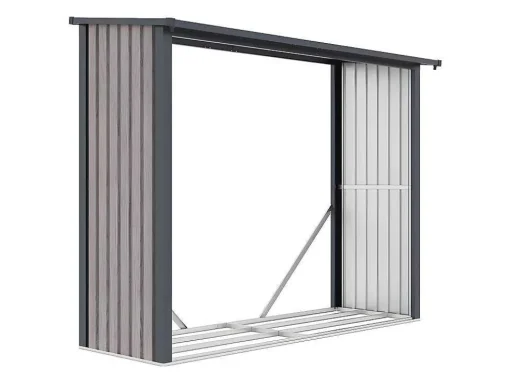 Abrigo Para Lenha Em Aco Galvanizado Efeito Madeira 4,9 Esteres De 4,1 M3 Dimensoes C.242 X L.89 X A.190 Cm - Winwood