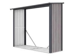 Abrigo Para Lenha Em Aco Galvanizado Efeito Madeira 4,9 Esteres De 4,1 M3 Dimensoes C.242 X L.89 X A.190 Cm - Winwood