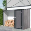 Abrigo Para Lenha Metal Com Arrumação Em Aco Galvanizado 3,49 M3, 2 Esteres, C282 X L109 X A168 Cm - Dorwood