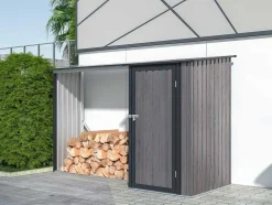 Abrigo Para Lenha Metal Com Arrumação Em Aco Galvanizado 3,49 M3, 2 Esteres, C282 X L109 X A168 Cm - Dorwood