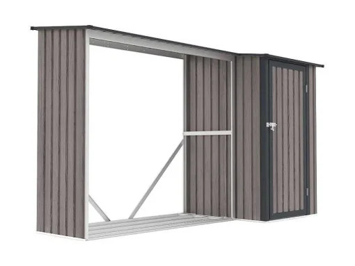 Abrigo Para Lenha Metal Com Arrumação Em Aco Galvanizado 3,49 M3, 2 Esteres, C282 X L109 X A168 Cm - Dorwood