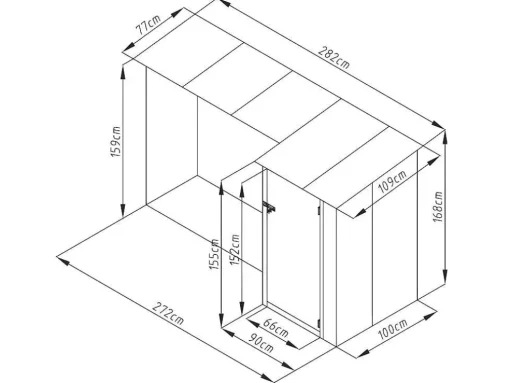 Abrigo Para Lenha Metal Com Arrumação Em Aco Galvanizado 3,49 M3, 2 Esteres, C282 X L109 X A168 Cm - Dorwood