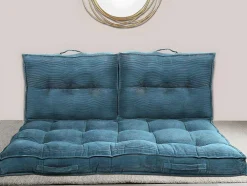 Almofada Para Paletes 120 X 80 X 10 Cm Veludo Canelado Azul - Baila
