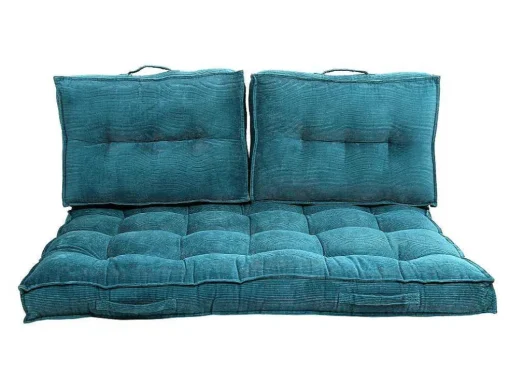 Almofada Para Paletes 120 X 80 X 10 Cm Veludo Canelado Azul - Baila