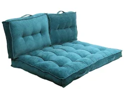 Almofada Para Paletes 120 X 80 X 10 Cm Veludo Canelado Azul - Baila