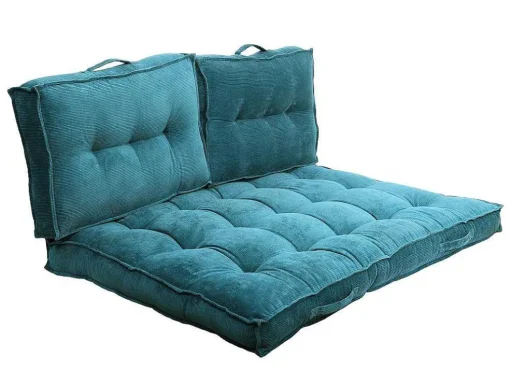 Almofada Para Paletes 120 X 80 X 10 Cm Veludo Canelado Azul - Baila