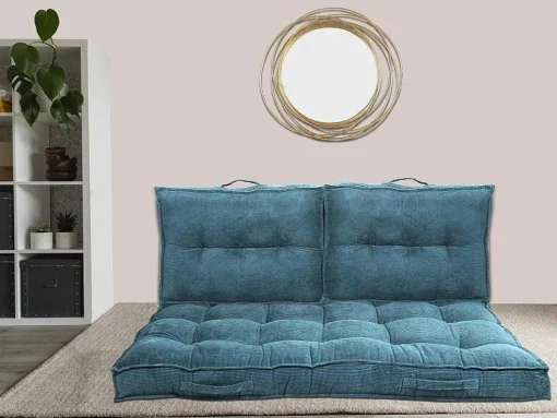 Almofada Para Paletes 120 X 80 X 10 Cm Veludo Canelado Azul - Baila