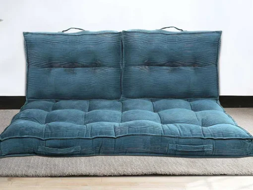 Almofada Para Paletes 120 X 80 X 10 Cm Veludo Canelado Azul - Baila