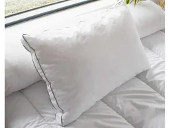 Almofada Sensacao Penas Em Percal De Algodao 91 Fios/Cm 50 X 70 Cm 700 G Branco - Auxence