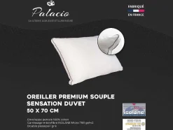 Almofada Sensacao Penas Em Percal De Algodao 91 Fios/Cm 50 X 70 Cm 700 G Branco - Auxence