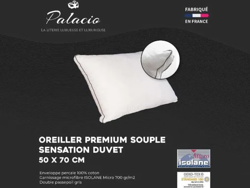 Almofada Sensacao Penas Em Percal De Algodao 91 Fios/Cm 50 X 70 Cm 700 G Branco - Auxence