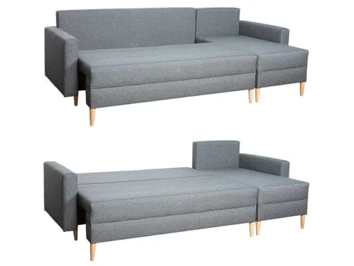 Antoni 3 Lugares Sofá-Cama De Canto Antoni Cinza