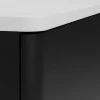 Aparador 3 Portas Com Leds Em Mdf Preto E Efeito Marmore Branco - Devika De Pascal Morabito