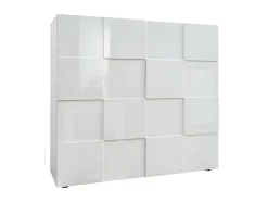 Aparador Alto Com 2 Portas Lacado A Branco - Calisto
