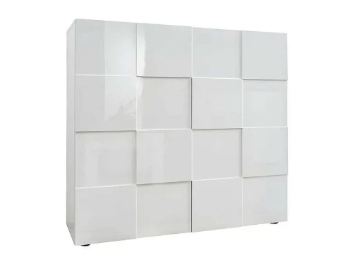 Aparador Alto Com 2 Portas Lacado A Branco - Calisto