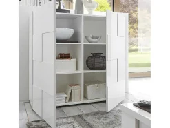 Aparador Alto Com 2 Portas Lacado A Branco - Calisto