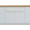 Aparador Com 4 Portas E 1 Gaveta Disponivel Em Branco E Carvalho - Mdf Lacado A Branco - Amani