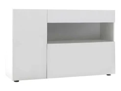 Aparador Com 2 Portas E 1 Gaveta Em Branco Lacado - Altair