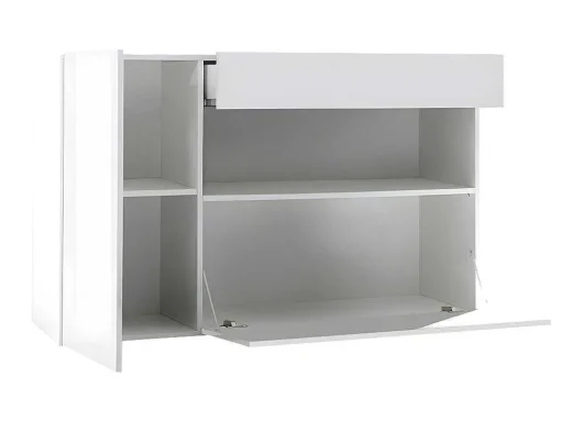 Aparador Com 2 Portas E 1 Gaveta Em Branco Lacado - Altair