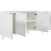 Aparador Com 4 Portas Em Mdf E Aco Branco E Dourado - Yesinia