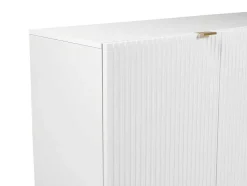 Aparador Com 4 Portas Em Mdf E Aco Branco E Dourado - Yesinia