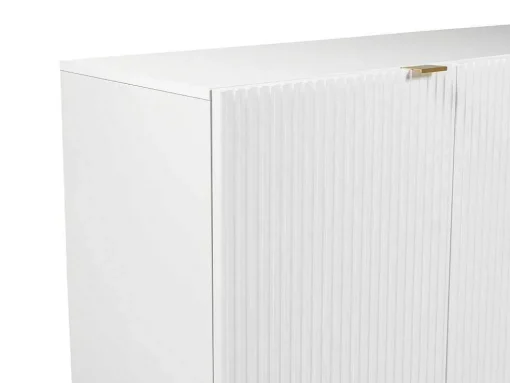 Aparador Com 4 Portas Em Mdf E Aco Branco E Dourado - Yesinia