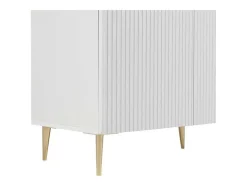 Aparador Com 4 Portas Em Mdf E Aco Branco E Dourado - Yesinia