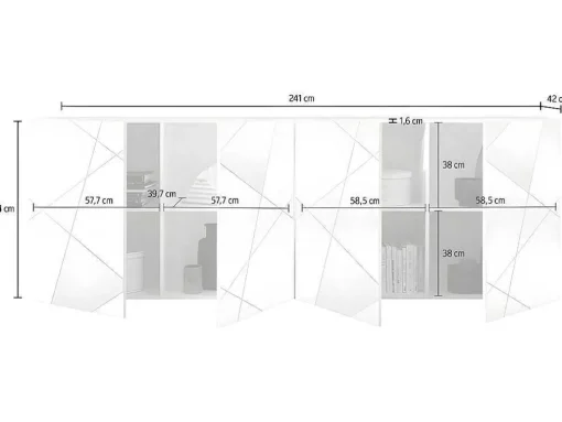 Aparador Com 4 Portas Lacado A Branco - Cantiano
