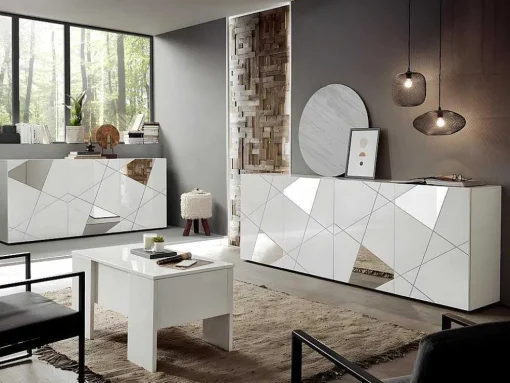 Aparador Com 4 Portas Lacado A Branco - Cantiano