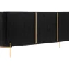 Aparador Com 3 Portas Madeira De Mangueira E Metal Preto E Dourado - Balimela
