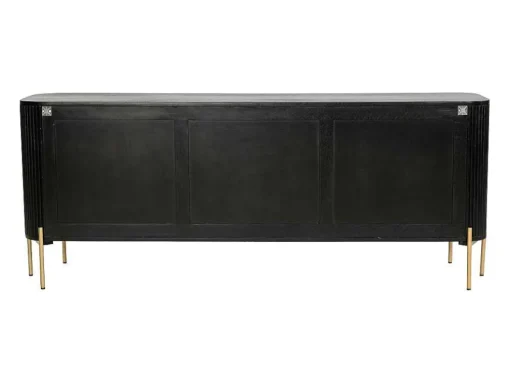 Aparador Com 3 Portas Madeira De Mangueira E Metal Preto E Dourado - Balimela