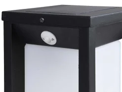 Aplique De Exterior Com Painel Solar E Leds C15 X A30 Cm Metal Preto - Fozzano