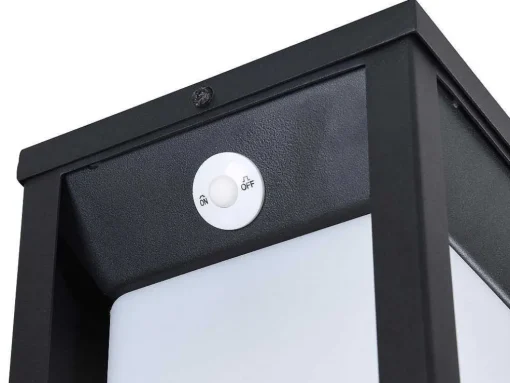 Aplique De Exterior Com Painel Solar E Leds C15 X A30 Cm Metal Preto - Fozzano